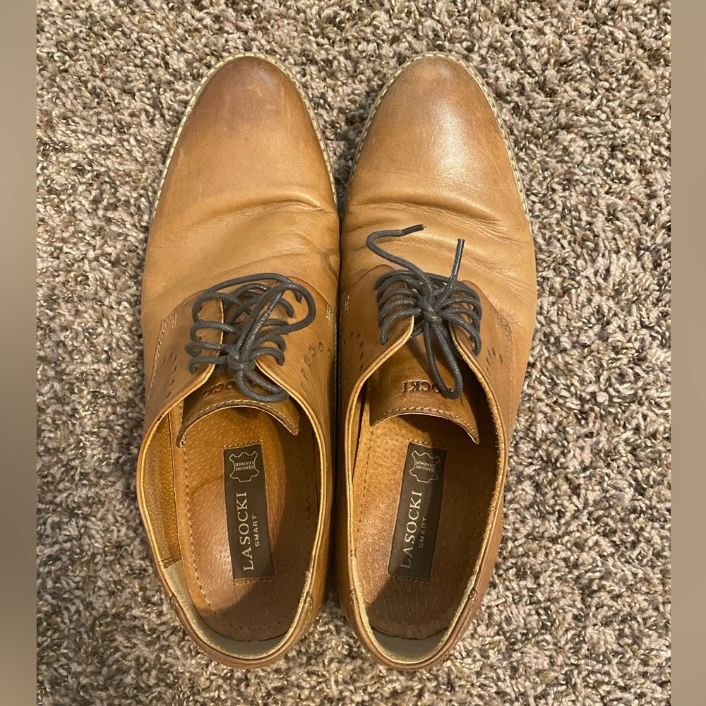 LA SOCKI GENUINE LEATHER MENS DRESS SHOES